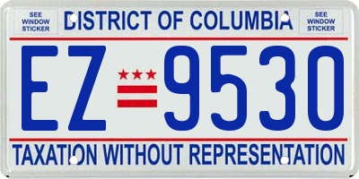 DC license plate EZ9530