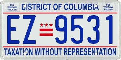 DC license plate EZ9531