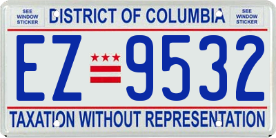 DC license plate EZ9532