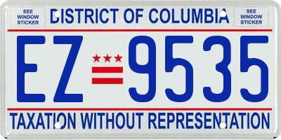 DC license plate EZ9535