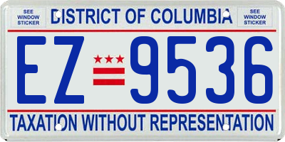 DC license plate EZ9536