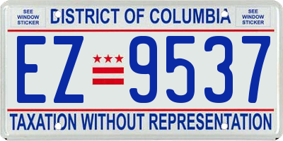 DC license plate EZ9537