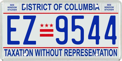 DC license plate EZ9544