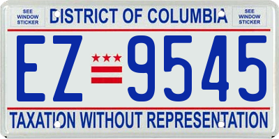 DC license plate EZ9545