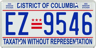 DC license plate EZ9546