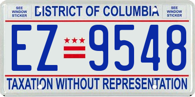 DC license plate EZ9548