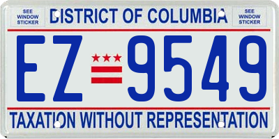 DC license plate EZ9549