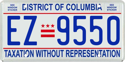 DC license plate EZ9550