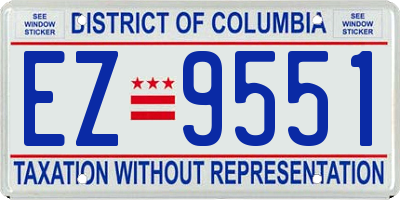 DC license plate EZ9551