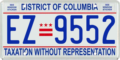 DC license plate EZ9552