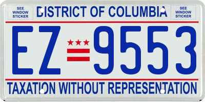 DC license plate EZ9553