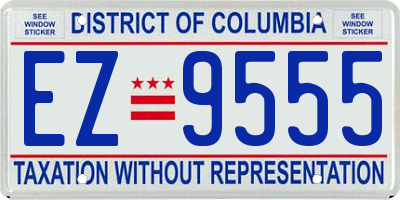 DC license plate EZ9555