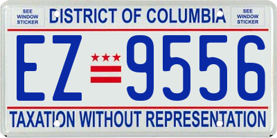 DC license plate EZ9556