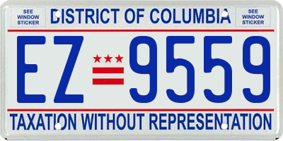 DC license plate EZ9559