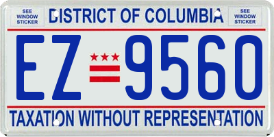 DC license plate EZ9560