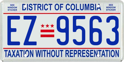 DC license plate EZ9563