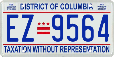 DC license plate EZ9564