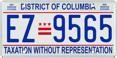 DC license plate EZ9565