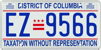 DC license plate EZ9566