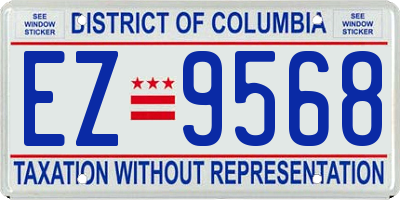 DC license plate EZ9568