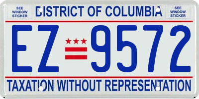 DC license plate EZ9572