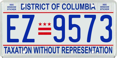 DC license plate EZ9573