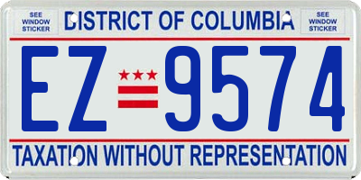 DC license plate EZ9574