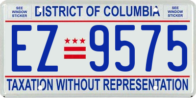 DC license plate EZ9575