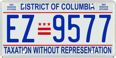 DC license plate EZ9577