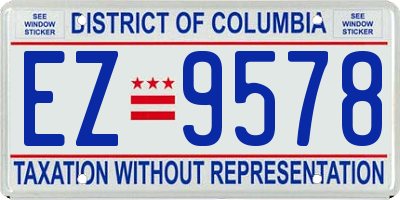 DC license plate EZ9578