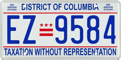 DC license plate EZ9584