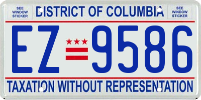 DC license plate EZ9586