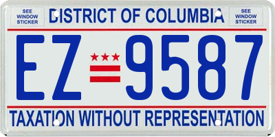 DC license plate EZ9587