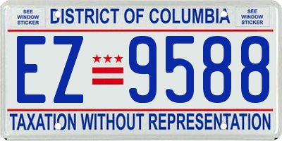 DC license plate EZ9588