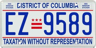 DC license plate EZ9589