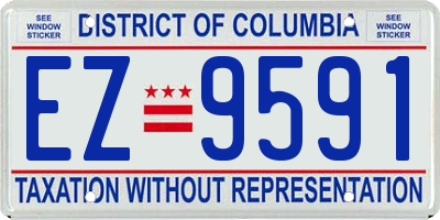 DC license plate EZ9591