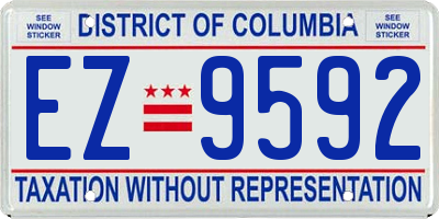 DC license plate EZ9592