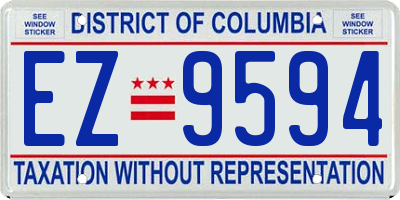 DC license plate EZ9594