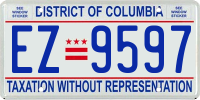 DC license plate EZ9597