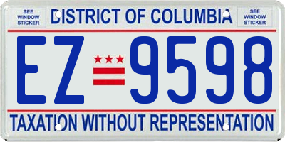 DC license plate EZ9598