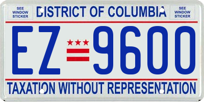 DC license plate EZ9600