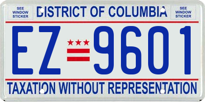 DC license plate EZ9601