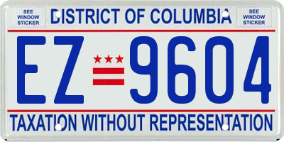 DC license plate EZ9604