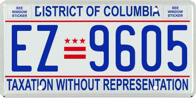 DC license plate EZ9605