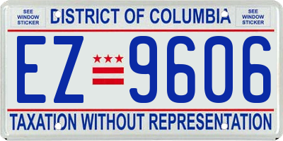 DC license plate EZ9606