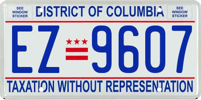 DC license plate EZ9607