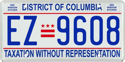 DC license plate EZ9608