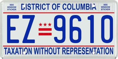 DC license plate EZ9610