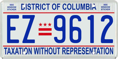 DC license plate EZ9612