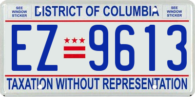 DC license plate EZ9613